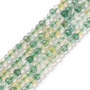 Synthetic Green Yellow Quartz Beads Strands, Faceted, Round, 2mm, Hole: 0.3mm, about 189pcs/strand, 15.55 inch(39.5cm)(G-C009-A10)
