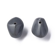 Opaque Acrylic Beads, Nuggets, Gray, 12.5x18x13mm, Hole: 1.6mm, about 360pcs/500g(MACR-S373-146-A03)