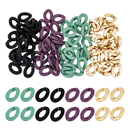 Spray Painted ABS Plastic & Acrylic Linking Rings, Quick Link Connectors, For Jewelry Link Curb Chains Making, Twist, Mixed Color, 30x21x6mm, Inner Diameter: 16x8mm, 120pcs/box(OACR-FH0001-040)