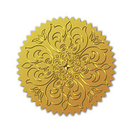 Self Adhesive Gold Foil Embossed Stickers, Medal Decoration Sticker, Flower Pattern, Flower Pattern, 22x6x0.05cm, 4pcs/sheet(DIY-WH0163-70U)