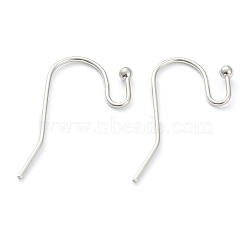 Non-Tarnish 316 Surgical Stainless Steel Earring Hooks, Ear Wire, Stainless Steel Color, 21x12mm, 22 Gauge, Pin: 0.6mm(STAS-M288-04P)