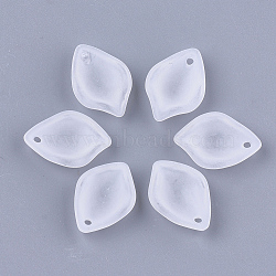 Transparent Acrylic Pendants, Frosted, Leaf, Clear, 19x13x4.5mm, Hole: 1.4mm(FACR-T001-15)