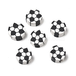 Handmade Polymer Clay Beads, Football, Black, 8.5~9x4~4.5mm, Hole: 2mm(PY-CBA5A20-03)