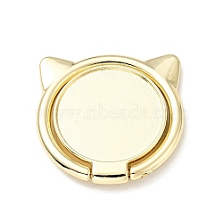 Alloy Cat Cell Phone Holder Stand Findings, Rotation Finger Grip Ring Kickstand Settings, Golden, 30.5x30.5x4mm(AJEW-E046-02G)