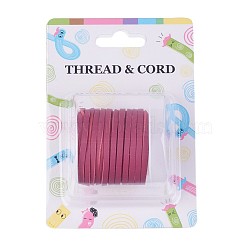 Faux Suede Cord, One Side Covering with Imitation Leather, Pale Violet Red, 3x1.4mm, about 5.46 yards(5m)/roll(X-LW-Q014-3mm-1021)
