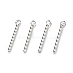 304 Stainless Steel Pendants, Column, Stainless Steel Color, 18x3x1.5mm, Hole: 1.8mm(STAS-Z034-20-20C-P)