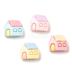 Cartoon Opaque Resin Cabochons, for Jewelry Making, Mixed Color, House, 9.5x11x6mm(RESI-C039-04F)