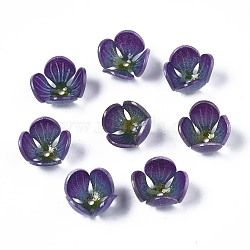 Plastic Beads, Flower, Blue Violet, 12~13.5x12~13x8mm, Hole: 1.2mm(KY-N015-049A)