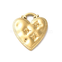 Ion Plating(IP) 304 Stainless Steel Pendant Rhinestone Settings, Heart, Golden, Fit for 1.2mm Rhinestone, 20.5x17x2.5mm, Hole: 4x3.5mm(STAS-P324-38G)