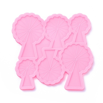 Food Grade Tree Silicone Molds, Fondant Molds, Baking Molds, Chocolate, Candy, Biscuits, UV Resin & Epoxy Resin Jewelry Making, Hot Pink, 130x128x6mm, Inner Size: 70x48mm, 54x40mm, 45x30mm