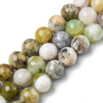 Natural Green Opal Beads Strands, Round, 10mm, Hole: 1mm, about 38~40pcs/strand, 15.12~15.51 inch(38.4~39.4cm)