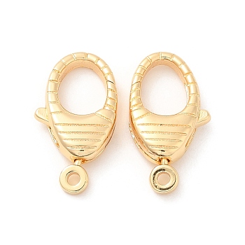 Brass Lobster Claw Clasps, for Jewelry Making, Real 18K Gold Plated, 19x10.5x4mm, Hole: 1.6mm