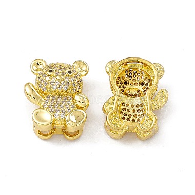 Real 18K Gold Plated Bear Brass+Cubic Zirconia Multi-Strand Links