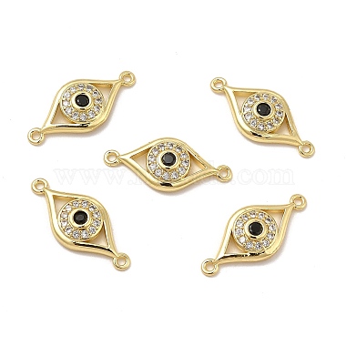 Real 18K Gold Plated Clear Horse Eye Brass+Cubic Zirconia Links