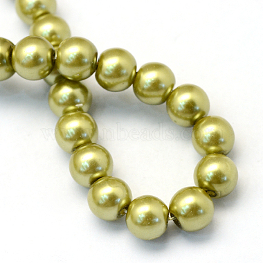 Baking Painted Pearlized Glass Pearl Round Bead Strands(X-HY-Q003-6mm-43)-4