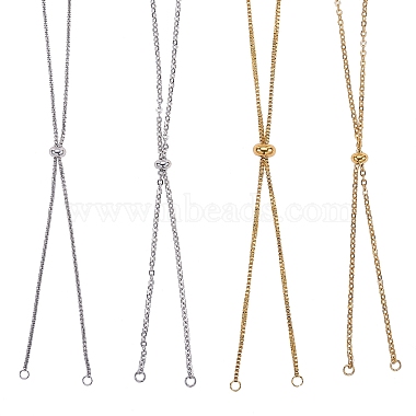 4шт. 4 стили 304 изготовление ожерелья-слайдера с цепочкой из нержавеющей стали(AJEW-SZ0001-54)-2