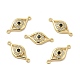 Brass Micro Pave Clear & Black Cubic Zirconia Connector Charms(KK-E068-VB372)-1