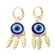 Real 18K Gold Plated Brass Feather Chandelier Earrings(EJEW-L269-049G-02)-1