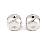 Brass Beads, Cube, Rack Plating, Long-Lasting Plated, Lead Free & Cadmium Free, Platinum, 8.5x8.5x8.5mm, Hole: 1.6mm(KK-H292-18P)