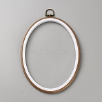 PP & PVC Plastic Imitation Wood Cross Stitch Embroidery Hoops, with Alloy Hanging Ring, Sewing Tools Accessory, Oval, 269mm, pendant: 235x176x9mm(DIY-WH20055-058B-03)