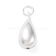 925 Sterling Silver Teardrop Pendants, with Jump Rings & 925 Stamp, Silver, 16.5x7x7.5mm, Hole: 2.5mm(STER-G045-16S)