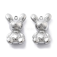 Anti-Tarnish 304 Stainless Steel Pendants, Rabbit Charm, Stainless Steel Color, 21x13x7mm, Hole: 1.6mm(STAS-R130-22P)