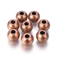 Tibetan Style European Beads, Antique Silver, Cadmium Free & Nickel Free & Lead Free, Red Copper, 12x14mm, Hole: 5mm(RLF11261Y-NF)