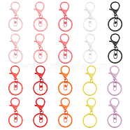 PandaHall Elite 40Pcs 10 Colors Baking Painted Zinc Alloy Swivel Keychain Clasp Findings, Mixed Color, 69~70mm, 4pcs/color(FIND-PH0010-64)