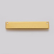Brass Pendants, Stamping Blank Tag, Rectangle, Golden, 6x35x0.8mm, Hole: 1mm(KK-WH0023-01G)