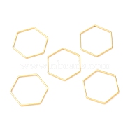 201 Stainless Steel Linking Rings, Hexagon, Golden, 22x20x1mm(STAS-C030-13C-G)
