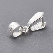 925 Sterling Silver Pendant Bails, Ice Pick & Pinch Bails, Silver, 3.5x4mm Inner Diameter, 10x5.5x3mm, Hole: 3.5x5mm, Pin: 0.8mm(X-STER-E050-10S)