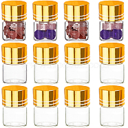 40Pcs Clear Glass Bottles Bead Containers, Screw Top Bead Storage Tubes with Aluminum Cap, Column, Golden, 2.2x3cm, Capacity: 5ml(0.17fl. oz)(CON-SC0001-15B-01)