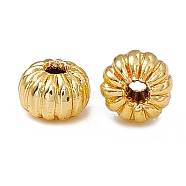 Rack Plating Brass Beads, Long-Lasting Plated, Pumpkin, Real 18K Gold Plated, 4x3mm, Hole: 1mm(KK-G455-05C-G)