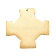 304 Stainless Steel Pendants, Manual Polishing, Stamping Blank Tag, Laser Cut, Cross, Golden, 30x30x0.8mm, Hole: 1.2mm(STAS-L238-095A-G)