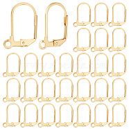 40Pcs 304 Stainless Steel Leverback Earring Findings, with Loop, Real 18K Gold Plated, 17x10.5x2mm, Hole: 2mm(STAS-BBC0003-92)