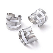 Unisex 304 Stainless Steel Ear Cuff Findings, Stainless Steel Color, 10x3.5~10mm, Hole: 0.8mm(X-STAS-E466-10P)