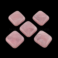 Rhombus Imitation Gemstone Acrylic Beads, Pearl Pink, 30x26x8mm, Hole: 2mm, about 130pcs/500g(OACR-R043-19)