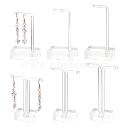 PandaHall Elite 2Sets 2 Style T Bar Earring Acrylic Displays Sets, Jewelry Display Rack, Jewelry Tree Stand, Clear, 1set/style(EDIS-PH0001-08)