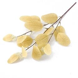 Silk Cloth & Plastic Artificial Eucalyptus Leaf, for Wedding Indoor Outdoor Home Garden Porch Window Plant Decoration, Champagne Gold, 540mm(PW-WG68C90-05)