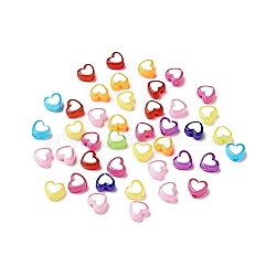 Opaque Acrylic Beads, Heart, Mixed Color, 7x8x4mm, Hole: 1.8mm(SACR-G028-03)
