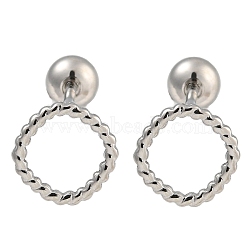 304 Stainless Steel Cartilage Earrings, Stainless Steel Color, Rhombus, 7.5x7.5mm(EJEW-B066-01H-P)