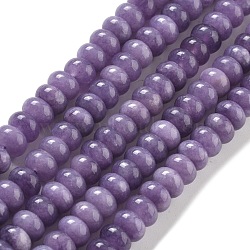 Natural White Jade Beads Strands, Dyed, Rondelle, Medium Purple, 8x5mm, Hole: 1mm, about 74pcs/strand, 15.15 inch(38.5cm)(G-E507-01T)