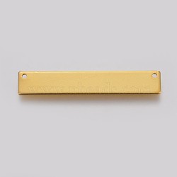 Brass Pendants, Stamping Blank Tag, Rectangle, Real 18K Gold Plated, 6x35x0.8mm, Hole: 1mm(KK-WH0023-01G)