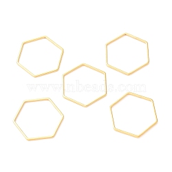201 Stainless Steel Linking Rings, Hexagon, Golden, 22x20x1mm(STAS-C030-13C-G)