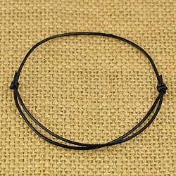 Cowhide Leather Cord Bracelet Making, Black, Adjustable Diameter: 50~80mm(AJEW-JB00023-01)