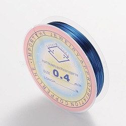 Round Copper Jewelry Wire, Steel Blue, 26 Gauge, 0.4mm, about 39.37 Feet(12m)/roll(CWIR-CW0.4mm-08)