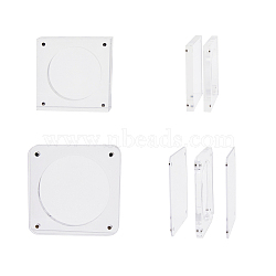 SUPERFINDINGS 2 Sets 2 Style Transparent Square Acrylic Magnetic Coin Display Holder Case, Challenge Coin Capsule Jewelry Display Frame, Square, Clear, 8~10x8~10x0.2~0.8cm, Inner Diameter: 12.5~59.5mm, 1 set/style(ODIS-FH0001-15)