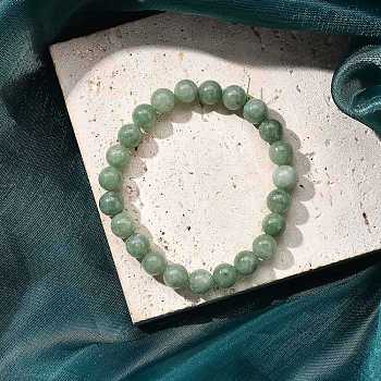 Natural Chalcedony Beaded Stretch Bracelets for Women Men, Inner Diameter: 2-1/8 inch(5.5cm)