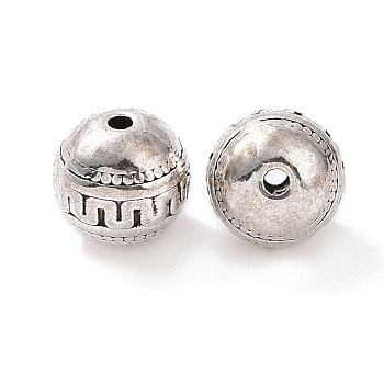 Tibetan Style Alloy Beads, Round, Antique Silver, 9mm, Hole: 1.4mm, about 454pcs/1000g