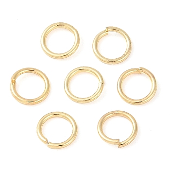 Brass Jump Rings, Open Jump Rings, Real 18K Gold Plated, 6x0.9mm, Inner Diameter: 4mm, about: 1400pcs/100g